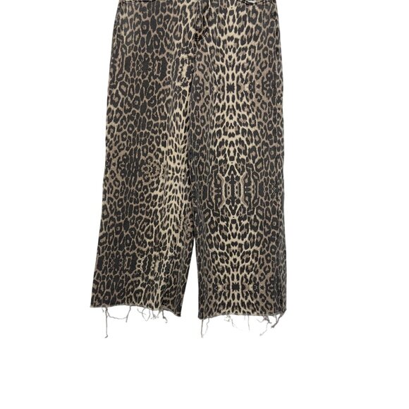 Easel Los Angeles Leopard Print Wide-Leg Cropped Pants SZ S Womens Casual Wear - Picture 11 of 14